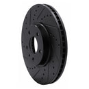 R1 13-20 Ford Special SERVICE POLICE Sedan Front Left Drilled & Slotted Black Brake Rotor