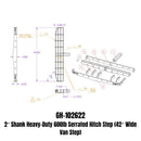 Gen-Y Phantom XL 2in Shank Heavy-Duty 600lb Capacity Serrated Hitch Step - 42in Wide Step