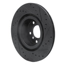 R1 11-18 BMW X4 Rear Left Drilled & Slotted Black Brake Rotor