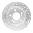 R1 83-95 Mercedes-Benz 300CE Rear Right Drilled & Slotted Silver Brake Rotor
