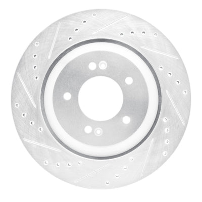 R1 2019-2025 Hyundai Elantra N Rear Left Drilled & Slotted Silver Brake Rotor