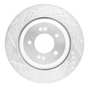 R1 2019-2025 Hyundai Elantra N Rear Left Drilled & Slotted Silver Brake Rotor