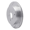 R1 09-17 Suzuki Grand Vitara Rear Left Drilled & Slotted Silver Brake Rotor