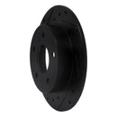 R1 89-93 Nissan Maxima Rear Left Drilled & Slotted Black Brake Rotor