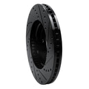 R1 02-15 Lexus ES300 Front Left Drilled & Slotted Black Brake Rotor