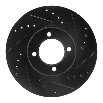 R1 84-87 Toyota Corolla (US/Canada) Front Right Drilled & Slotted Black Brake Rotor