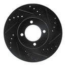 R1 84-87 Toyota Corolla (US/Canada) Front Right Drilled & Slotted Black Brake Rotor