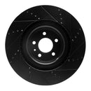 R1 13-14 Ford Mustang Front Left Drilled & Slotted Black Brake Rotor