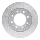 R1 06-11 Cadillac DTS Front Right Drilled & Slotted Silver Brake Rotor