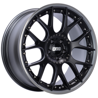 BBS CH-RII 21x10.5 5x130 ET47 71.6 CB Satin Black Center Platinum Lip SS Rim Prot Wheel w/MS Etching