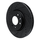 R1 07-12 Mazda CX-7 Front Left Drilled & Slotted Black Brake Rotor