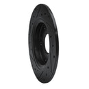 R1 11-15 Honda CR-Z Rear Right Drilled & Slotted Black Brake Rotor