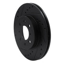 R1 90-17 Acura EL Front Left Drilled & Slotted Black Brake Rotor