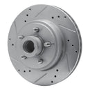 R1 70-72 Ford Country Squire Front Left Drilled & Slotted Silver Brake Rotor