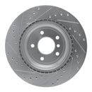 R1 06-15 BMW 335XI Rear Right Drilled & Slotted Silver Brake Rotor
