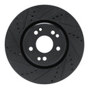 R1 94-02 Mercedes-Benz SL500 Right Front Drilled & Slotted Black Brake Rotor