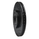 R1 07-20 Acura MDX Front Right Drilled & Slotted Black Brake Rotor