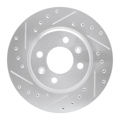 R1 87-93 Saab 900 Front Left Drilled & Slotted Silver Brake Rotor