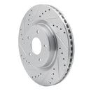 R1 13-24 Infiniti Q60 Front & Rear Drilled & Slotted Silver Brake Rotor Set