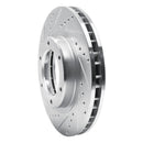 R1 90-92 Toyota Land Cruiser Front Left Drilled & Slotted Silver Brake Rotor