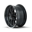 Ridler 650 17x7 / 5x120.65 BP / 0mm Offset / 83.82mm Hub Matte Black Polished Wheel