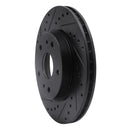 R1 07-19 Suzuki SX4 Front Left Drilled & Slotted Black Brake Rotor