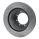R1 05-12 Ford F-350 Super Duty 2WD Rear Left Drilled & Slotted Silver Brake Rotor