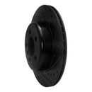 R1 11-16 BMW 535I Rear Right Drilled & Slotted Black Brake Rotor