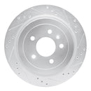 R1 13-19 Cadillac ATS Rear Drilled & Slotted Silver Brake Rotor Set