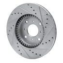 R1 92-96 Honda Prelude Front Left Drilled & Slotted Silver Brake Rotor