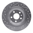 R1 07-10 Volvo S80 Rear Right Drilled & Slotted Silver Brake Rotor