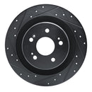 R1 2021-2025 Acura TLX Rear Left Drilled & Slotted Black Brake Rotor