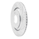 R1 2019-2025 Hyundai Kona N Rear Right Drilled & Slotted Silver Brake Rotor