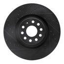 R1 12-26 Volkswagen Tiguan Front Drilled & Slotted Black Rotors