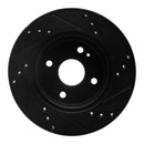 R1 11-15 Mazda 2 (Mexico) Front Left Drilled & Slotted Black Brake Rotor