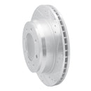 R1 12-21 Nissan NV2500 Rear Right Drilled & Slotted Silver Brake Rotor