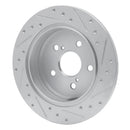 R1 12-20 Toyota Mirai Rear Left Drilled & Slotted Silver Brake Rotor