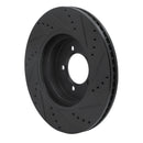 R1 03-05 Lincoln AVIATOR Front Left Drilled & Slotted Black Brake Rotor