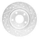 R1 14-21 Mazda 6 Rear Left Drilled & Slotted Silver Brake Rotor