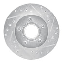 R1 90-94 Ford Bronco II Front Right Drilled & Slotted Silver Brake Rotor