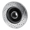 R1 86-92 Jeep COMANCHE Front Left Drilled & Slotted Silver Brake Rotor
