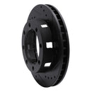 R1 71-91 Chevrolet P30 Van Front Right Drilled & Slotted Black Brake Rotor