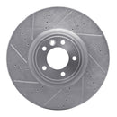 R1 18-25 Land Rover Defender 90 Front Left Drilled & Slotted Silver Brake Rotor