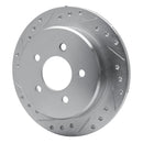 R1 95-02 Ford Explorer Rear Left Drilled & Slotted Silver Brake Rotor