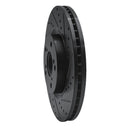 R1 09-14 Acura TL Front Drilled & Slotted Black Brake Rotor Set