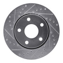 R1 07-18 Jeep Wrangler Front Left Drilled & Slotted Silver Brake Rotor