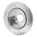 R1 89-96 Nissan 300ZX Front & Rear Drilled & Slotted Silver Brake Rotor Set
