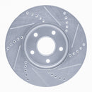 R1 12-18 Ford Focus Front & Rear Drilled & Slotted Silver Brake Rotor Set