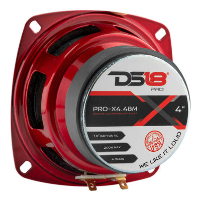 DS18 4in 100 Watts RMS 4 ohm Mid-Range Loudspeaker Bullet Loudspeaker