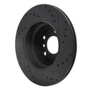 R1 02-06 BMW X5 Rear Left Drilled & Slotted Black Brake Rotor
